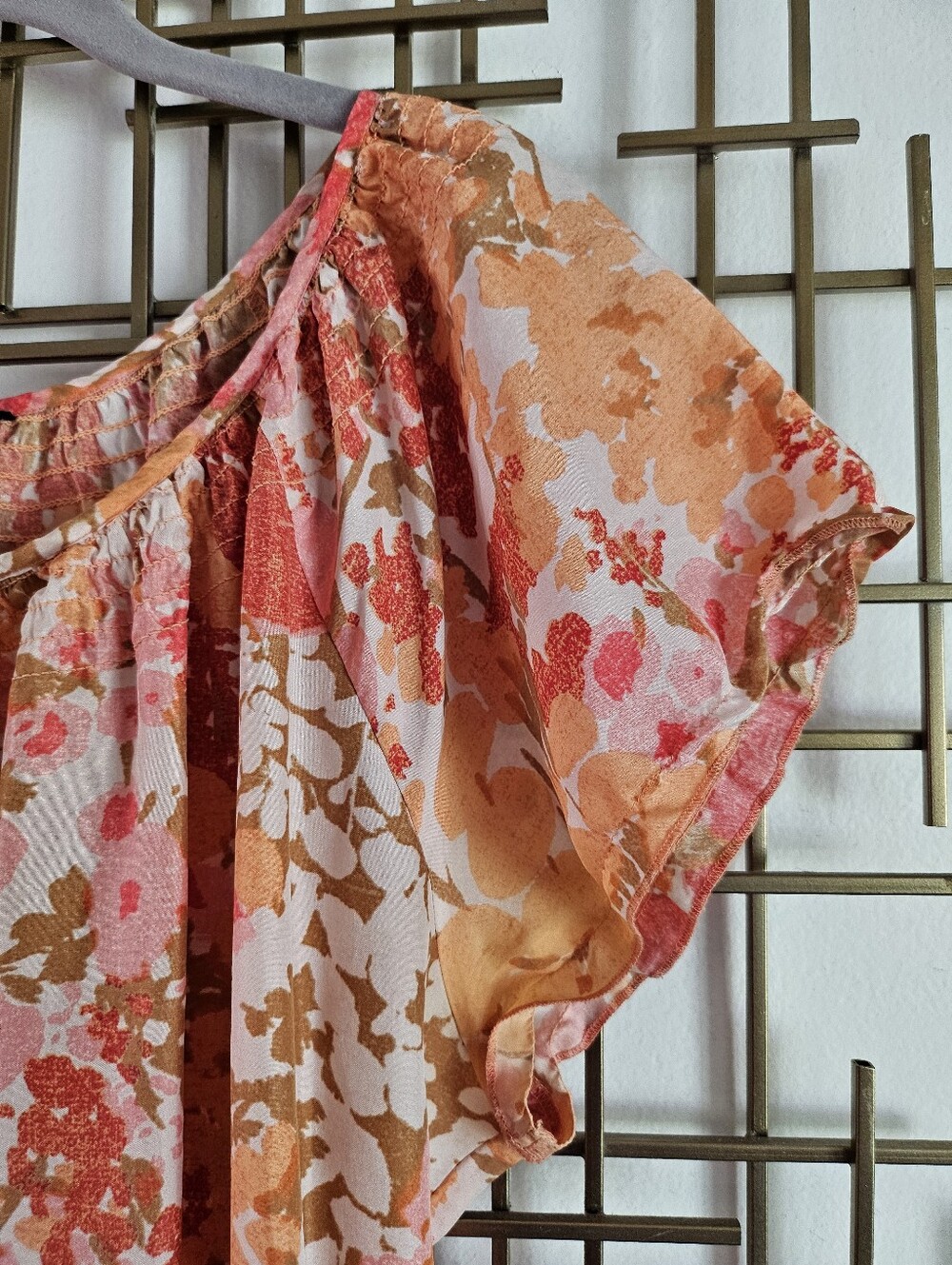 M- Talbots- Pink and Peach Floral Dress - Picture 3 of 6